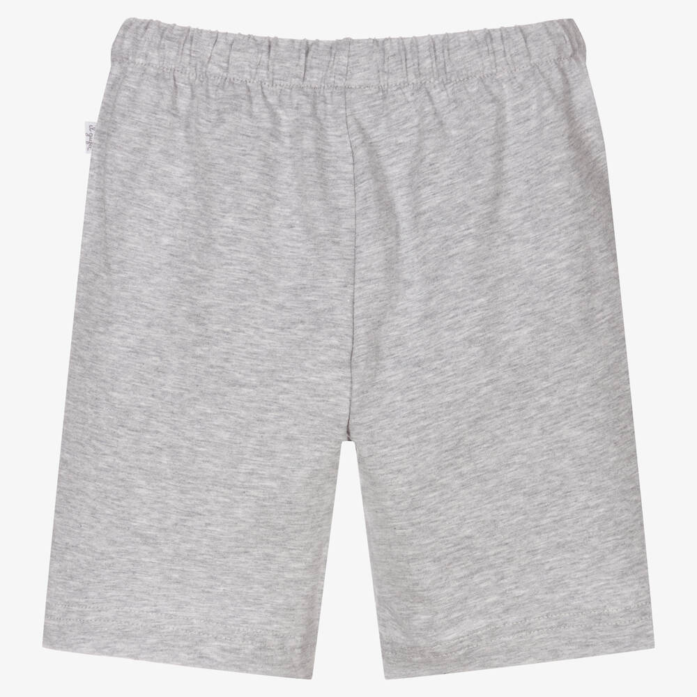 Il Gufo-شورت قطن جيرسي لون رمادي للأولاد | Childrensalon Outlet