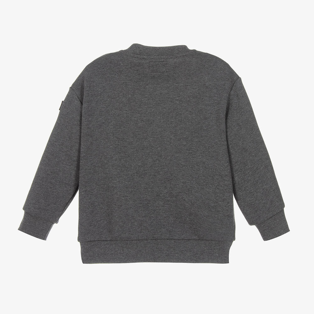 إيل غوفو-سويتشيرت قطن جيرسي لون رمادي داكن للأولاد | Childrensalon Outlet