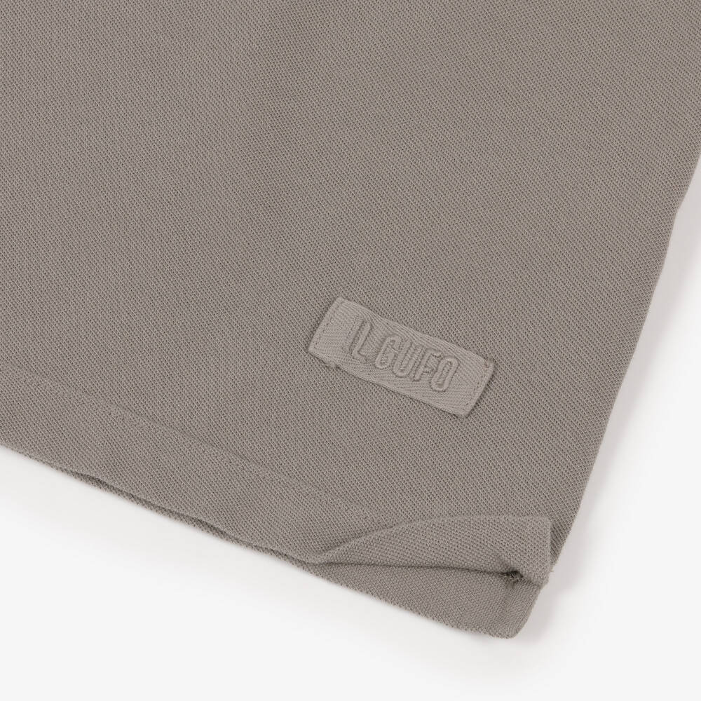 Il Gufo-Boys Grey Cotton Piqué Long-Sleeved Polo Shirt | Childrensalon Outlet