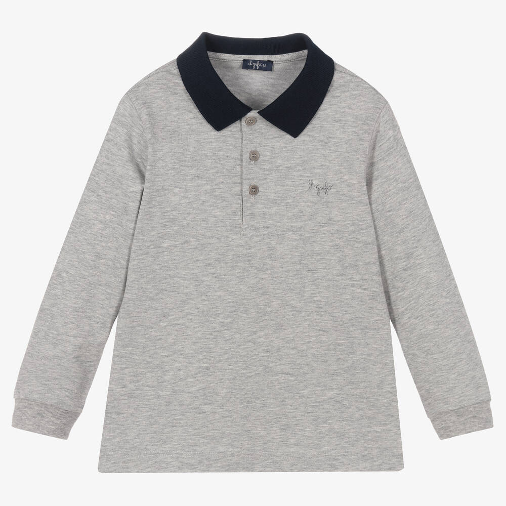 Il Gufo - Серая рубашка поло из хлопка | Childrensalon