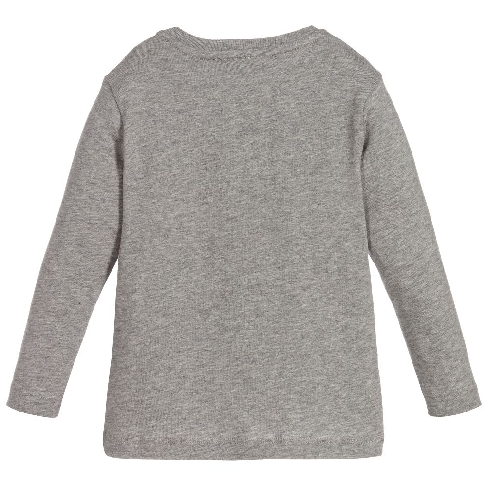 Il Gufo-Boys Grey Cotton Robot Top | Childrensalon Outlet