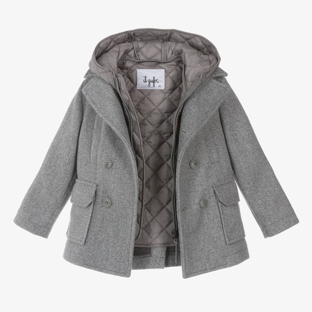 إيل غوفو-معطف 2 في 1 لون رمادي للأولاد | Childrensalon Outlet