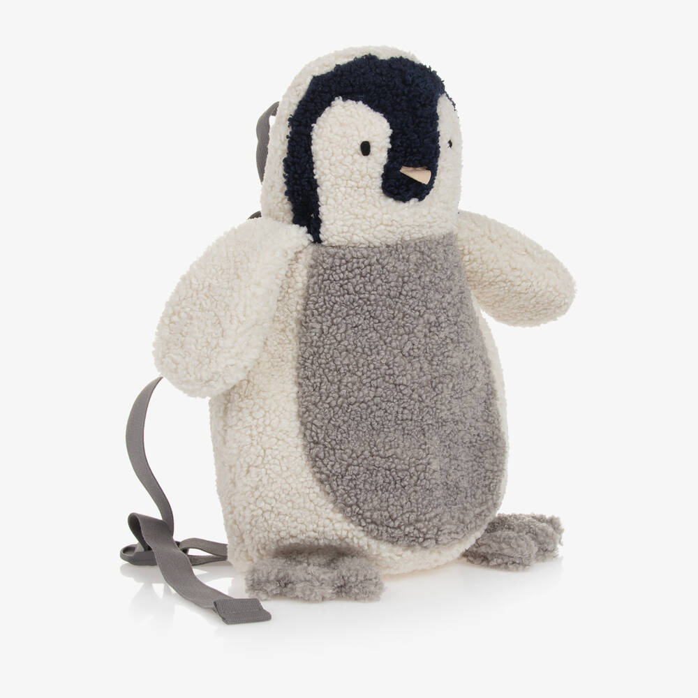 Il Gufo-Boys Grey Fleece Penguin Bag | Childrensalon Outlet