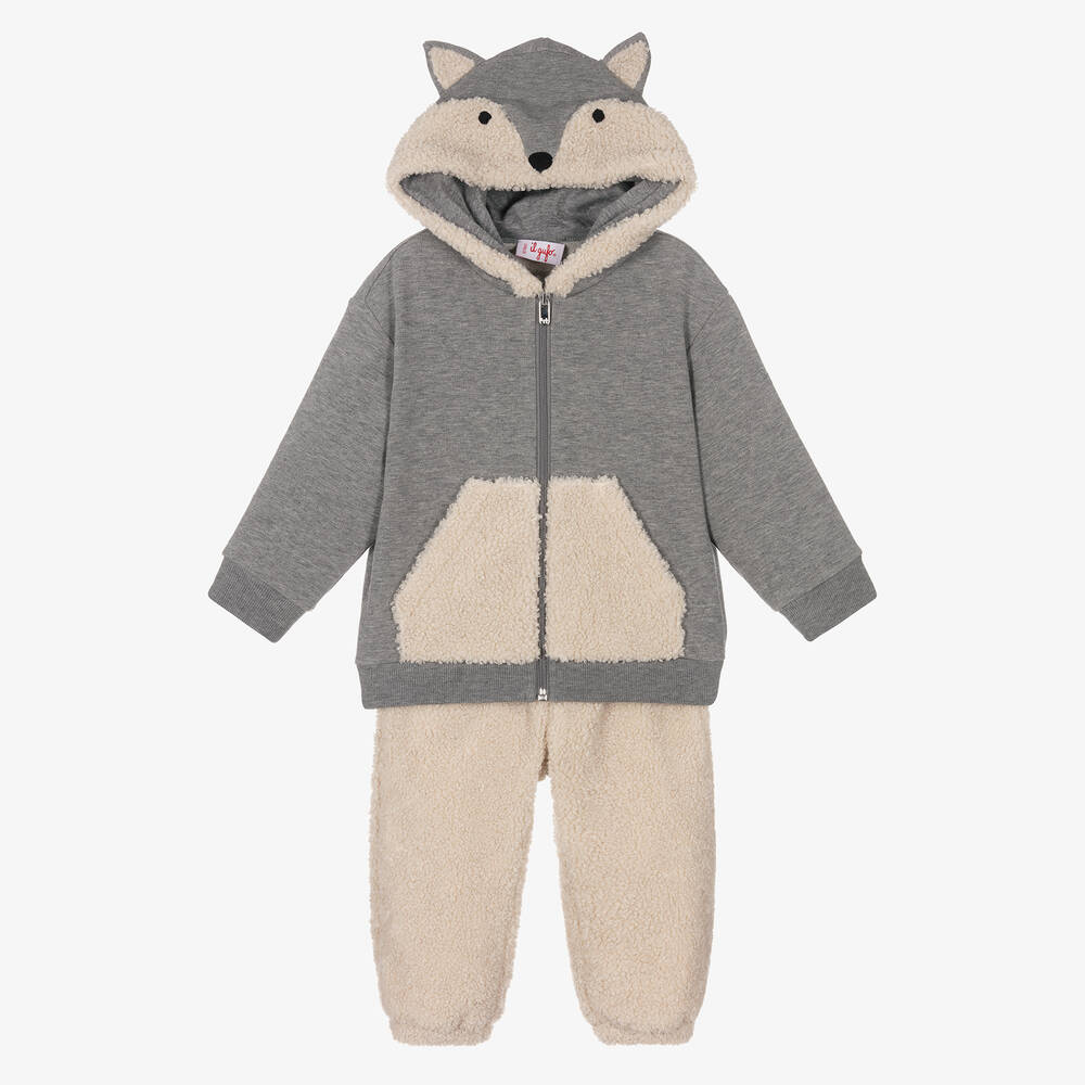 Il Gufo - Boys Grey Fox Tracksuit | Childrensalon