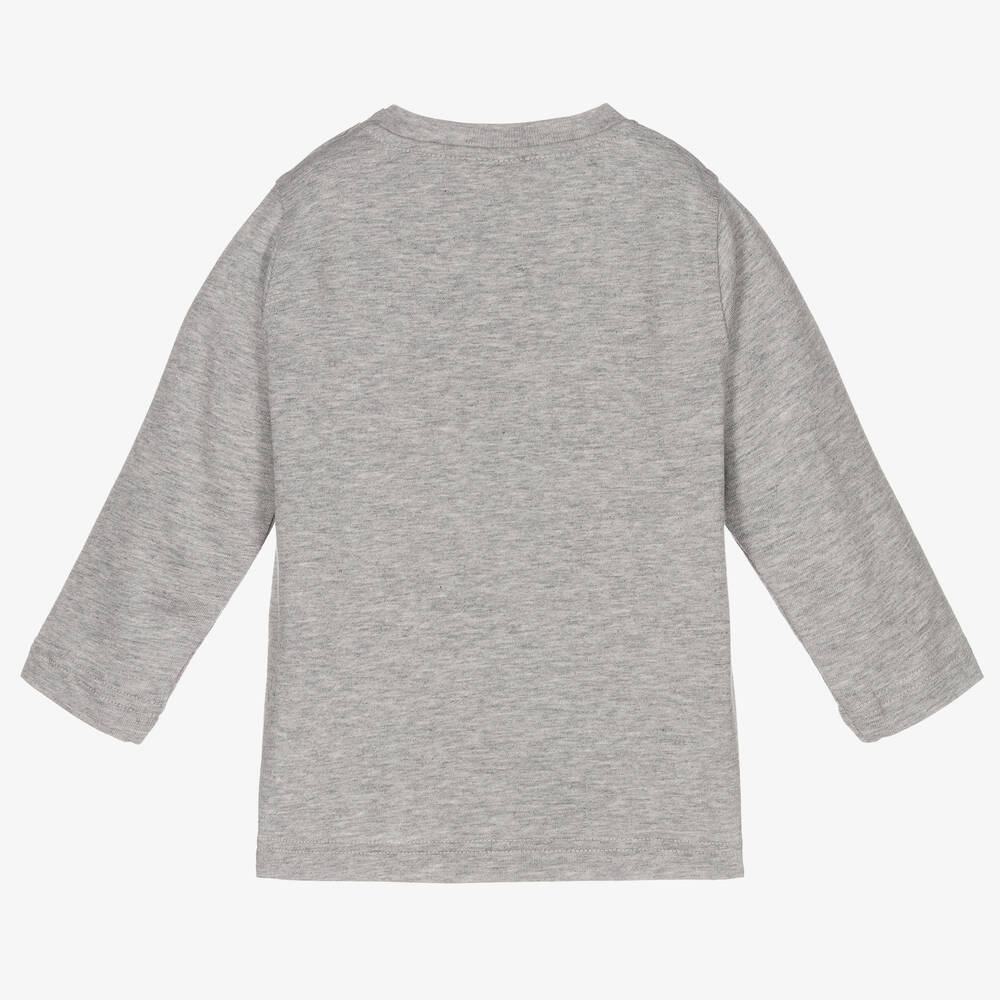 Il Gufo-Серый хлопковый топ с чайкой | Childrensalon Outlet