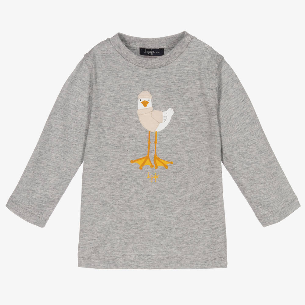 Il Gufo - Haut gris en coton Gull garçon | Childrensalon