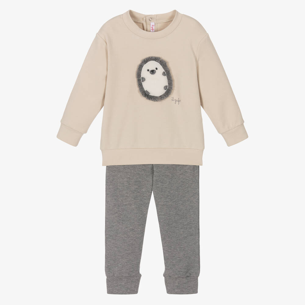 Il Gufo - Boys Grey Hedgehog Tracksuit | Childrensalon