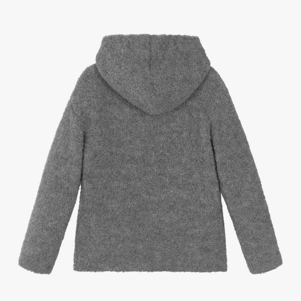 Il Gufo-Серая шерстяная флисовая худи | Childrensalon Outlet