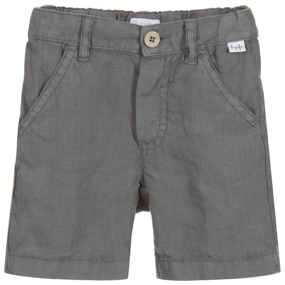 Il Gufo - Boys Grey Linen Shorts | Childrensalon