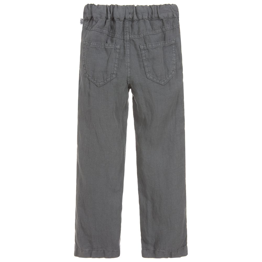 Il Gufo-Boys Grey Linen Trousers | Childrensalon Outlet