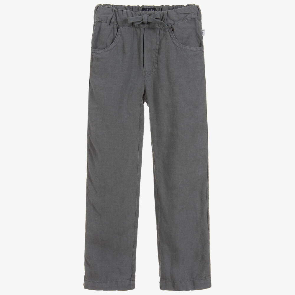 Il Gufo-Boys Grey Linen Trousers | Childrensalon Outlet
