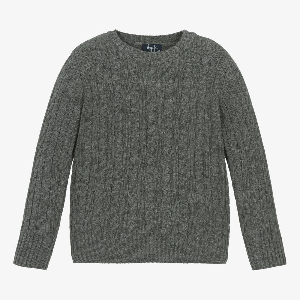 Il Gufo - Boys Grey Merino Wool Sweater | Childrensalon