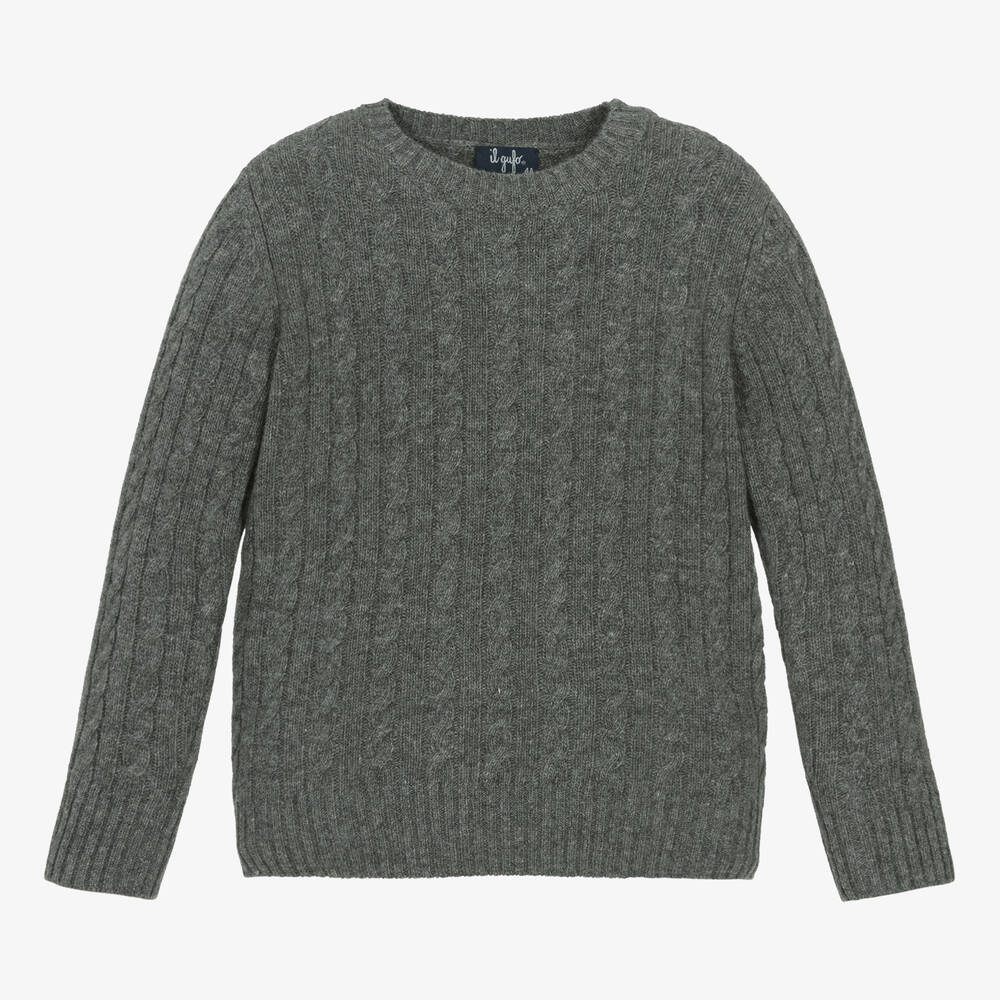 Il Gufo - Pull gris en laine mérinos pour garçon | Childrensalon