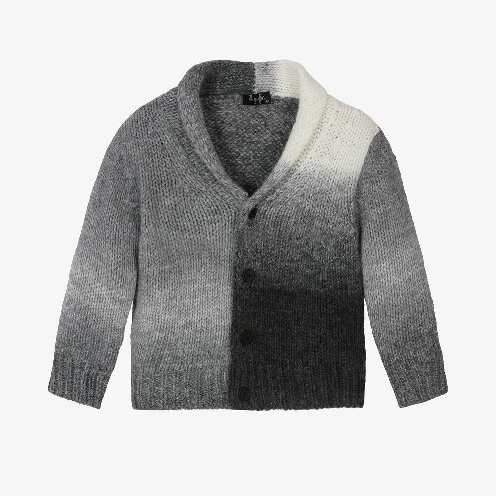 Il Gufo - Boys Grey Ombré Knit Cardigan | Childrensalon