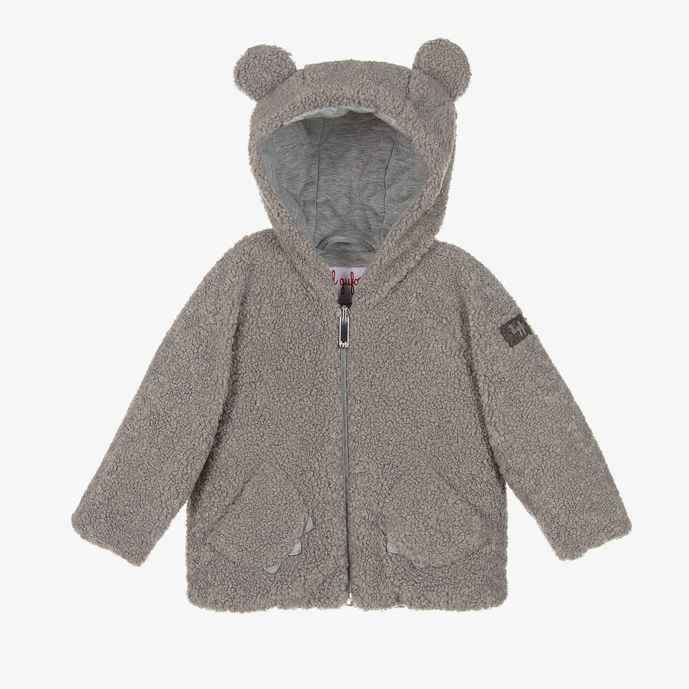Boys Grey Teddy Fleece Jacket
