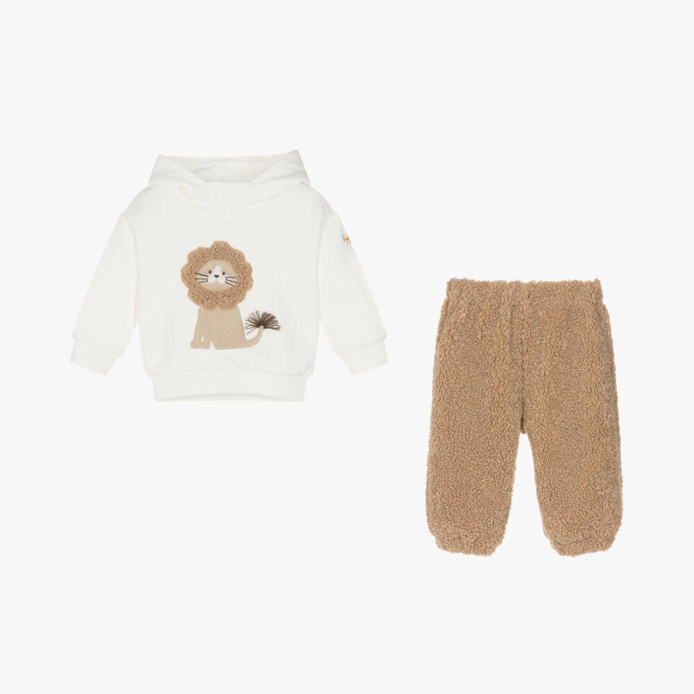 Il Gufo-Boys Ivory Bouclé Hoodie Set | Childrensalon Outlet