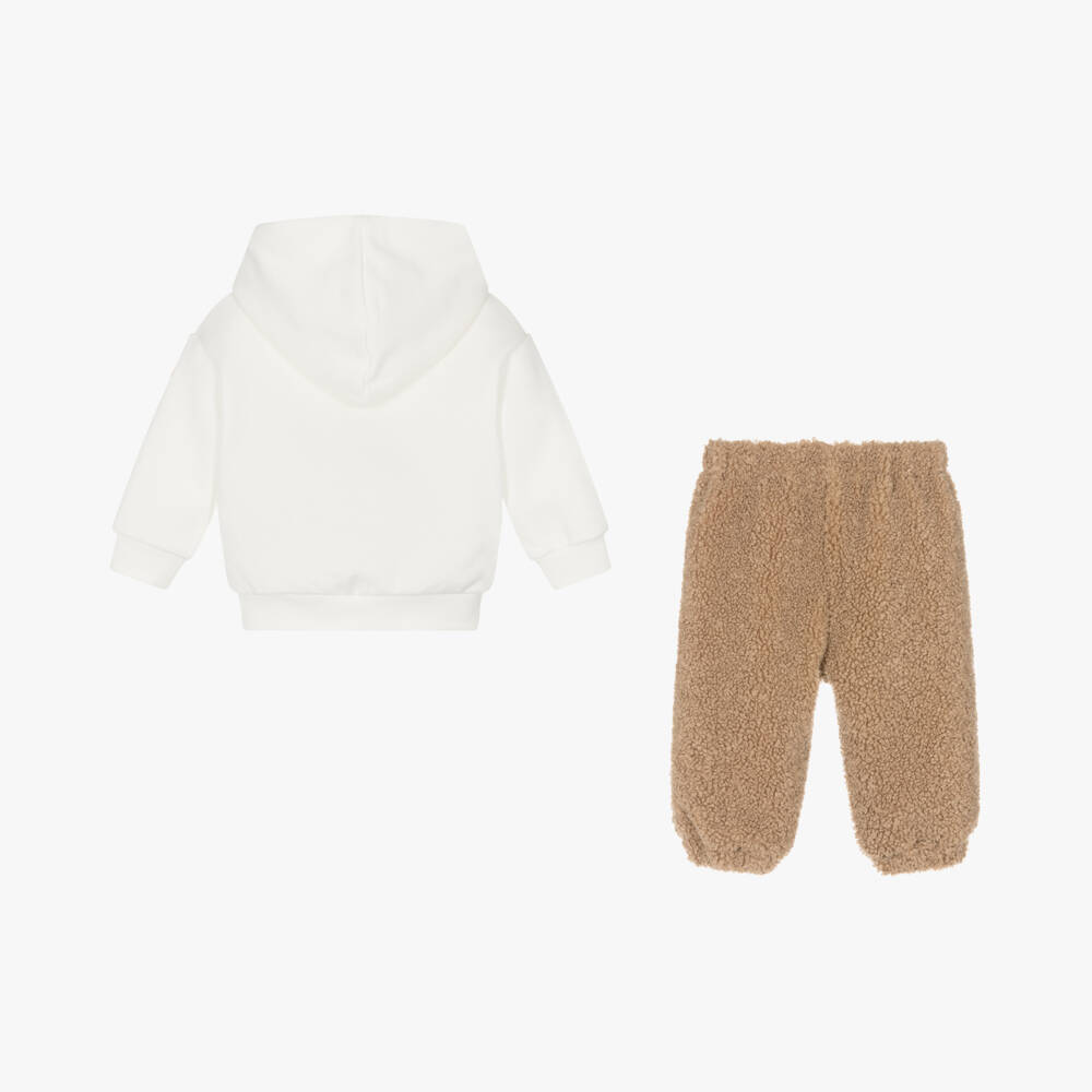 Il Gufo-Boys Ivory Bouclé Hoodie Set | Childrensalon Outlet