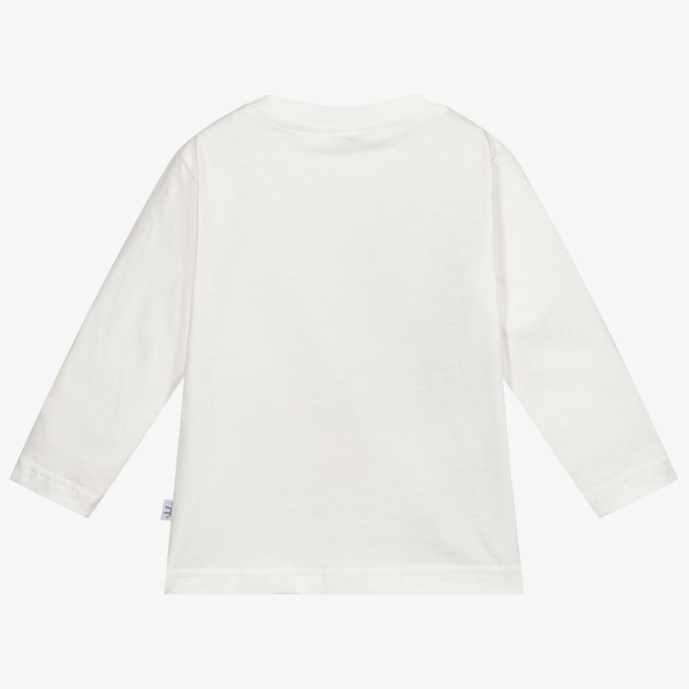 Il Gufo-Boys Ivory Cotton Bear Top | Childrensalon Outlet