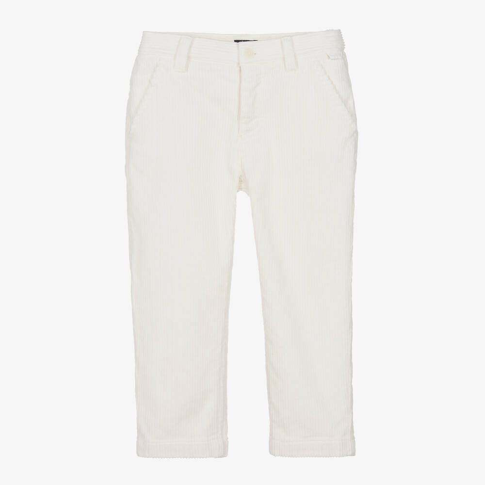 Il Gufo - Boys Ivory Cotton Corduroy Trousers | Childrensalon