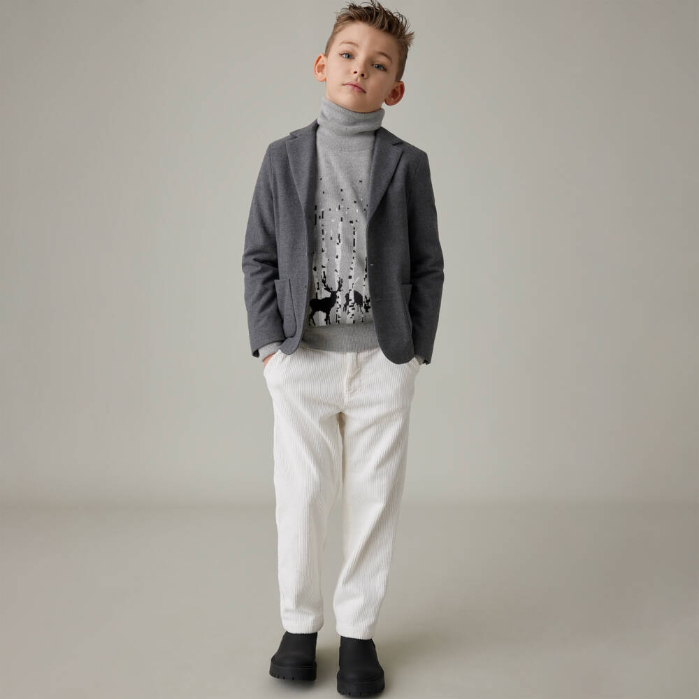 Il Gufo-بنطلون قطن كوردروي لون عاجي للأولاد | Childrensalon Outlet