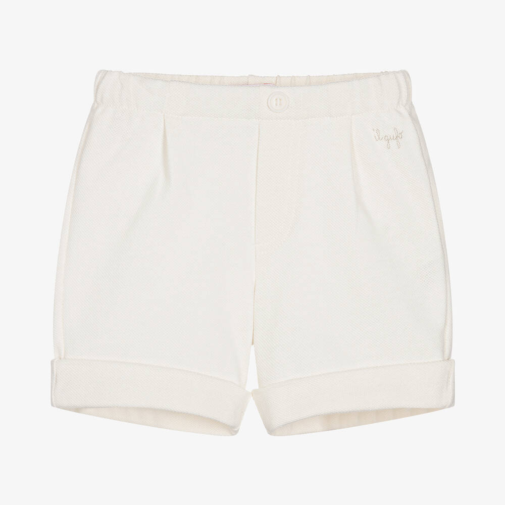 Il Gufo - Boys Ivory Cotton Piqué Bermuda Shorts | Childrensalon