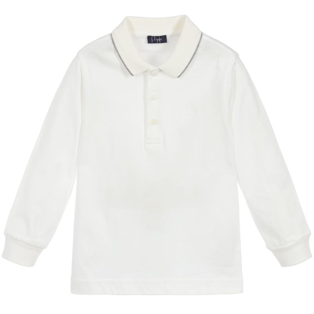 Il Gufo - Boys Ivory Cotton Polo Shirt  | Childrensalon