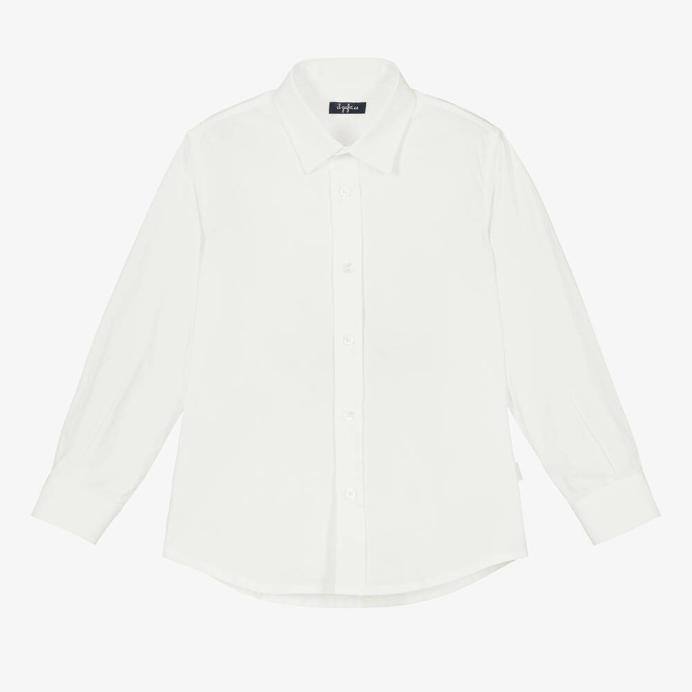 Il Gufo-Boys Ivory Cotton Shirt | Childrensalon Outlet