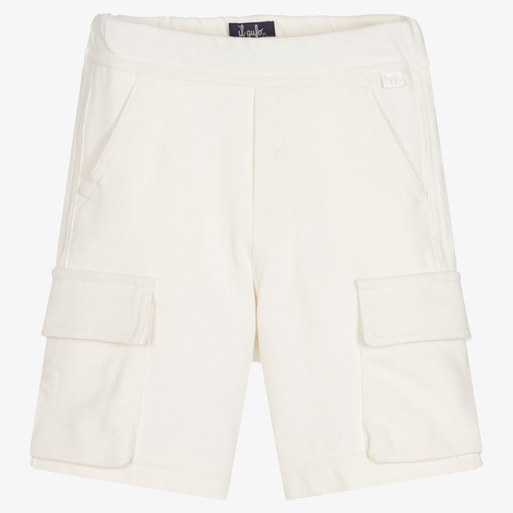 Il Gufo - Boys Ivory Cotton Shorts | Childrensalon