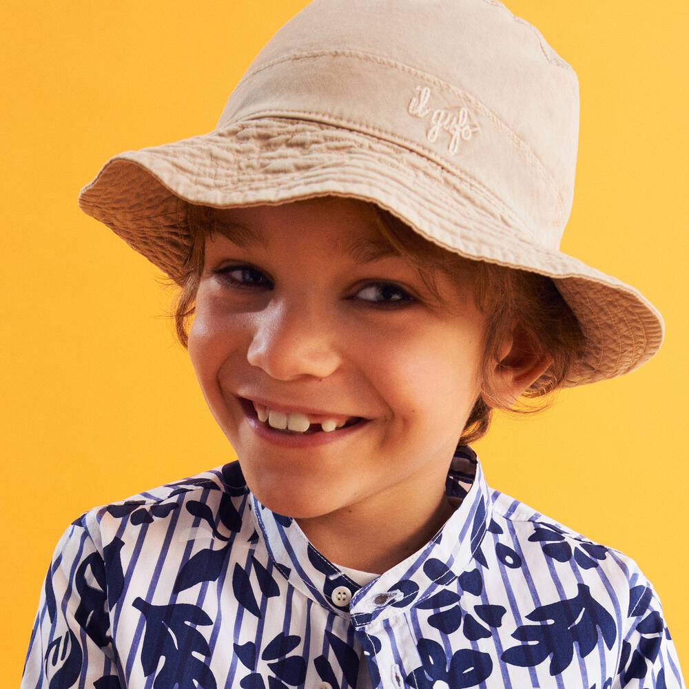 Il Gufo-Boys Ivory Cotton Sun Hat | Childrensalon Outlet