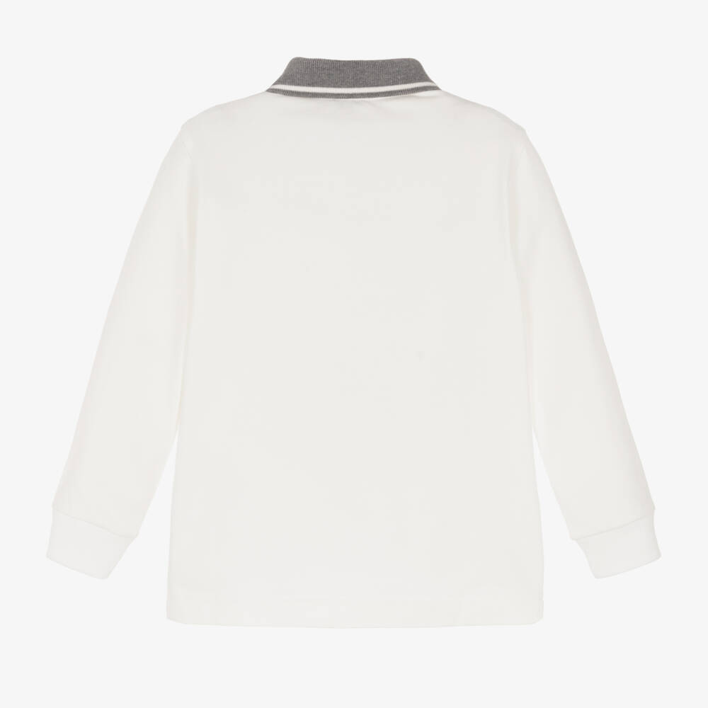 Il Gufo-Boys Ivory Long-Sleeve Polo | Childrensalon Outlet