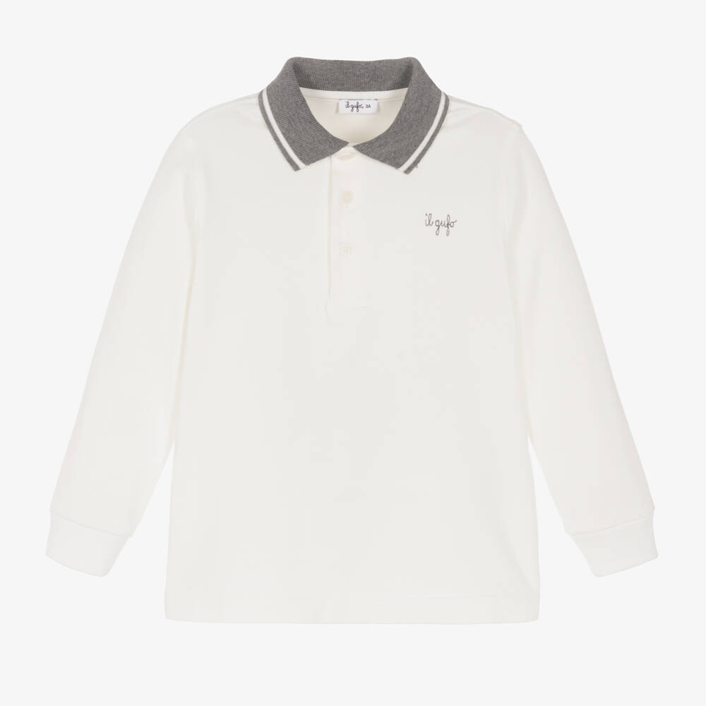 Il Gufo-Boys Ivory Long-Sleeve Polo | Childrensalon Outlet