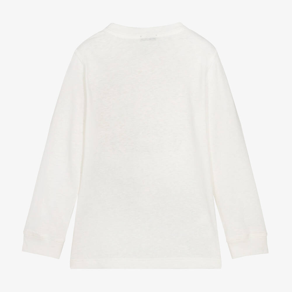 Il Gufo-توب قطن وكتان لون عاجي للأولاد | Childrensalon Outlet