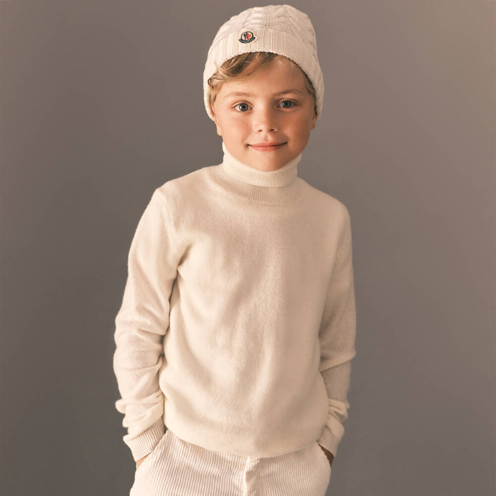 Il Gufo-Boys Ivory Wool Roll Neck Sweater | Childrensalon Outlet
