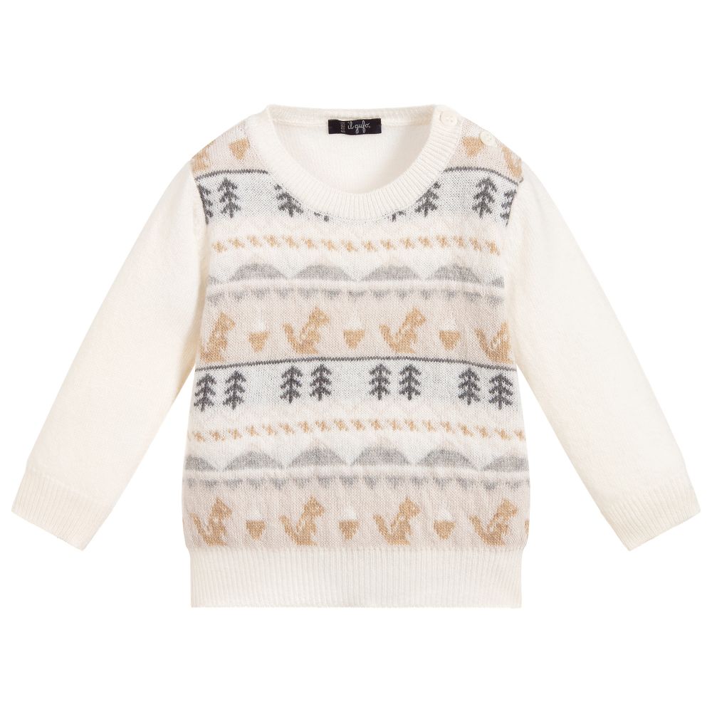 Il Gufo - Boys Ivory Wool Sweater | Childrensalon