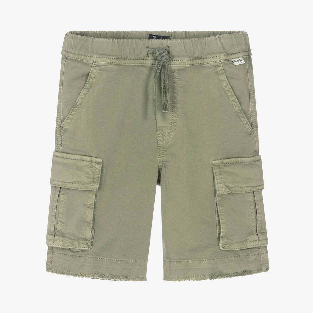 Il Gufo - Boys Khaki Green Cargo Shorts | Childrensalon