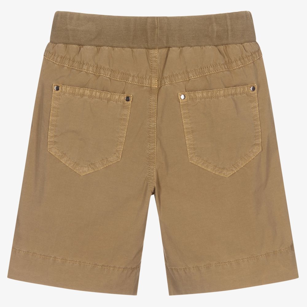 Il Gufo-شورت قطن بوبلين لون أخضر كاكي للأولاد | Childrensalon Outlet