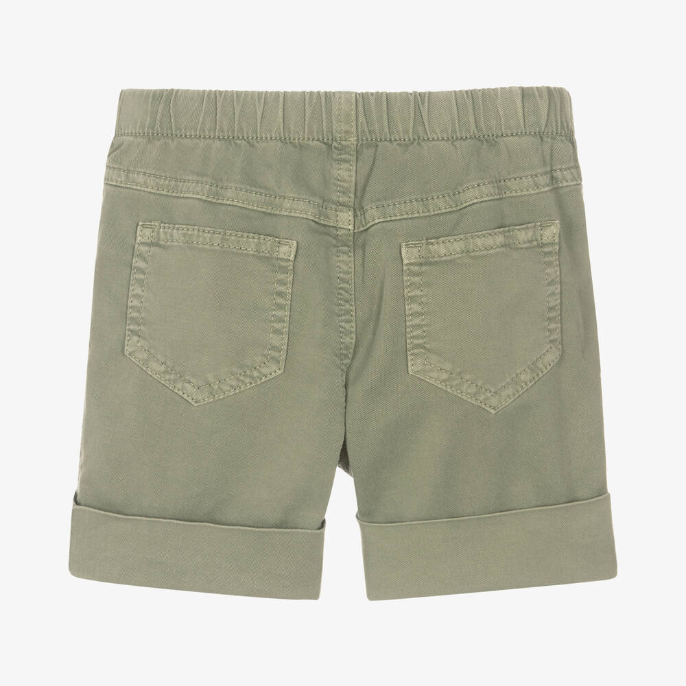 Il Gufo-Boys Khaki Green Cotton Shorts | Childrensalon Outlet