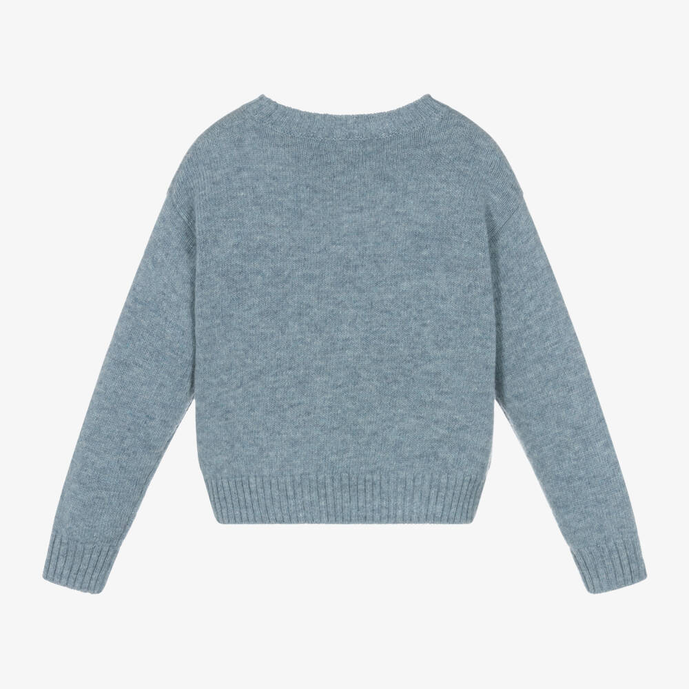 Il Gufo-Boys Light Blue Bear Jumper | Childrensalon Outlet