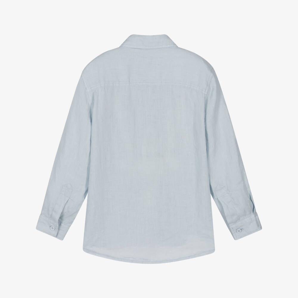 Il Gufo-Льняная рубашка светло-голубого цвета для мальчиков | Childrensalon Outlet