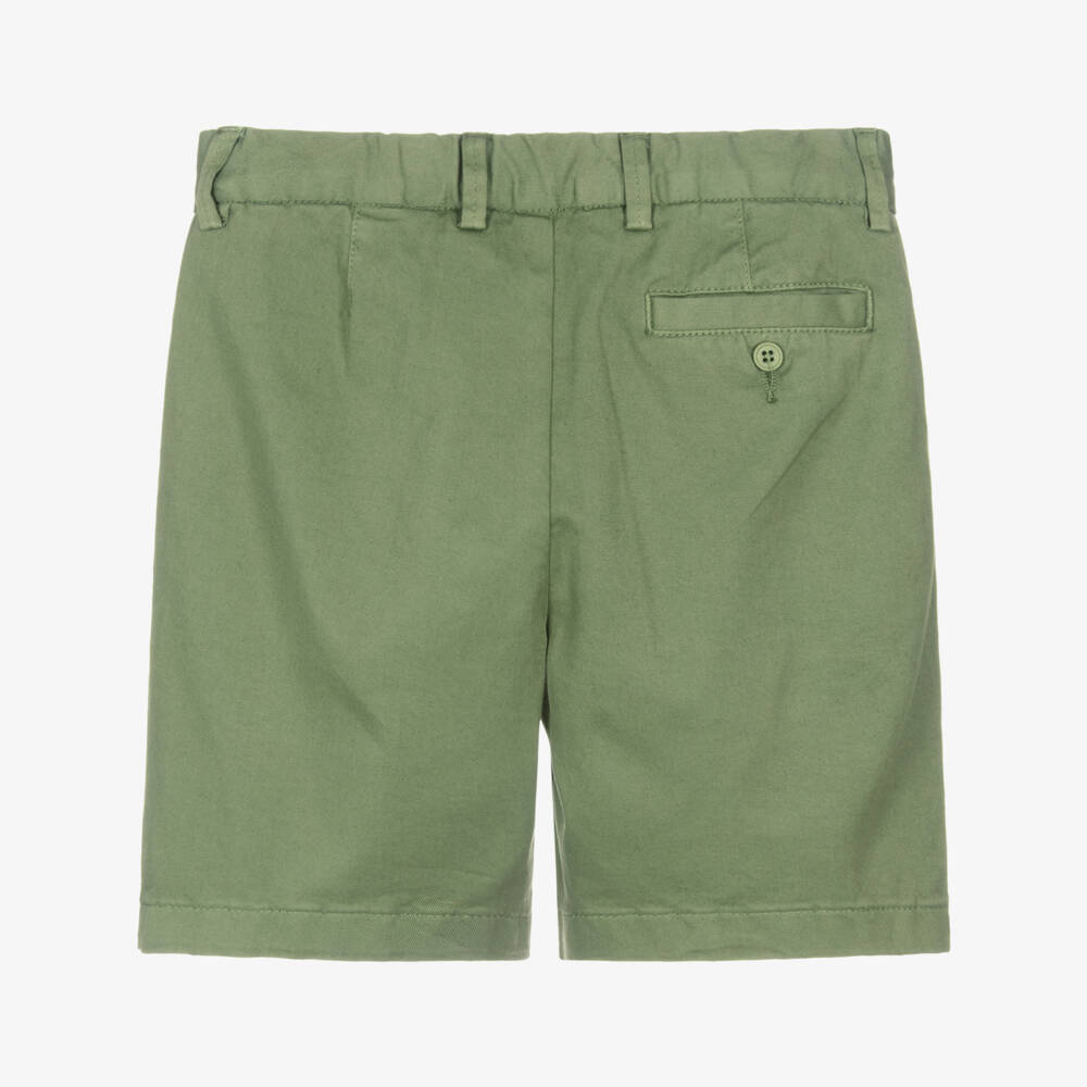 Il Gufo-Boys Lightweight Green Twill Shorts | Childrensalon Outlet