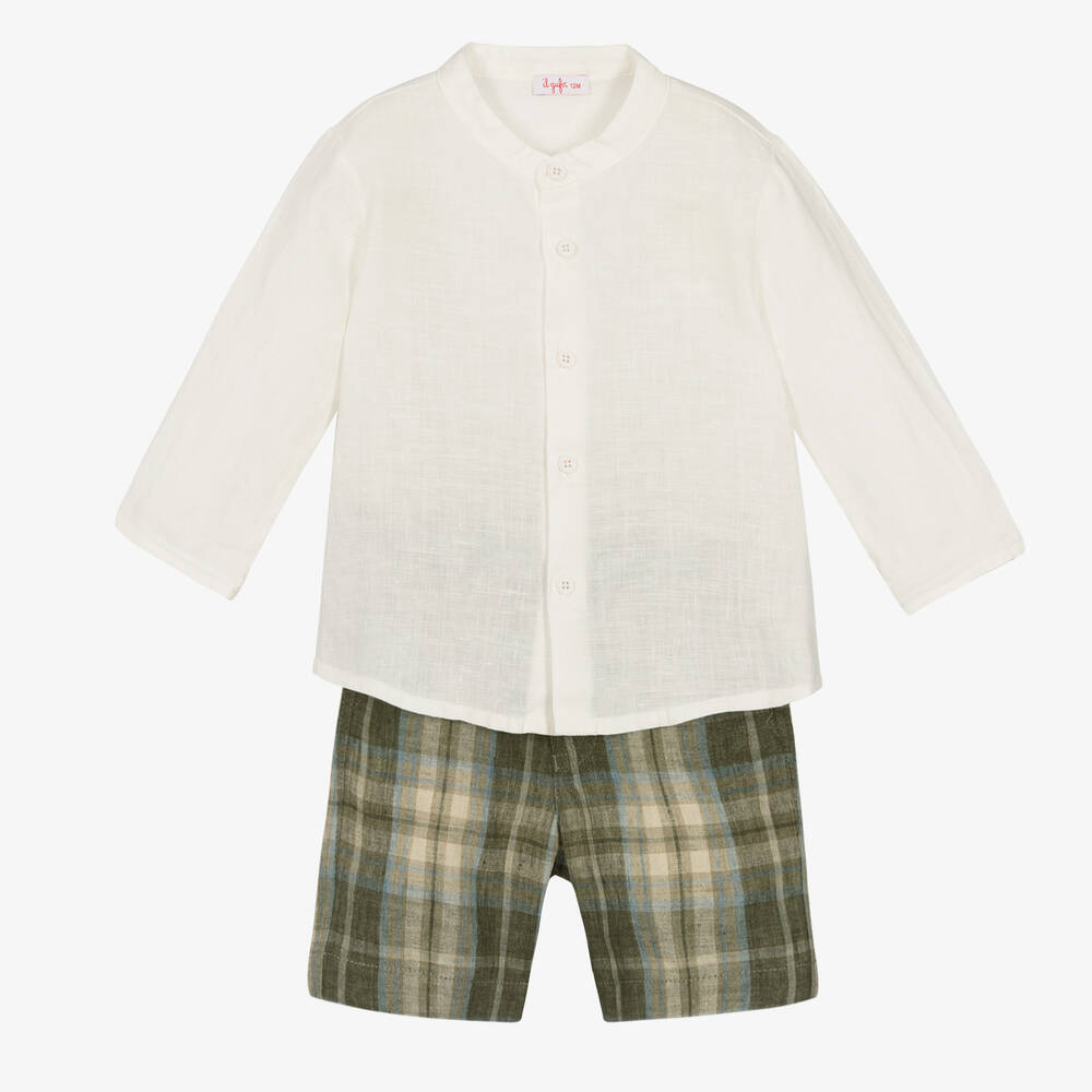 Il Gufo - Boys Linen Shirt &  Shorts Set | Childrensalon
