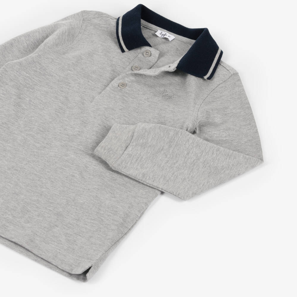 Il Gufo-Boys Long Sleeve Grey Polo | Childrensalon Outlet
