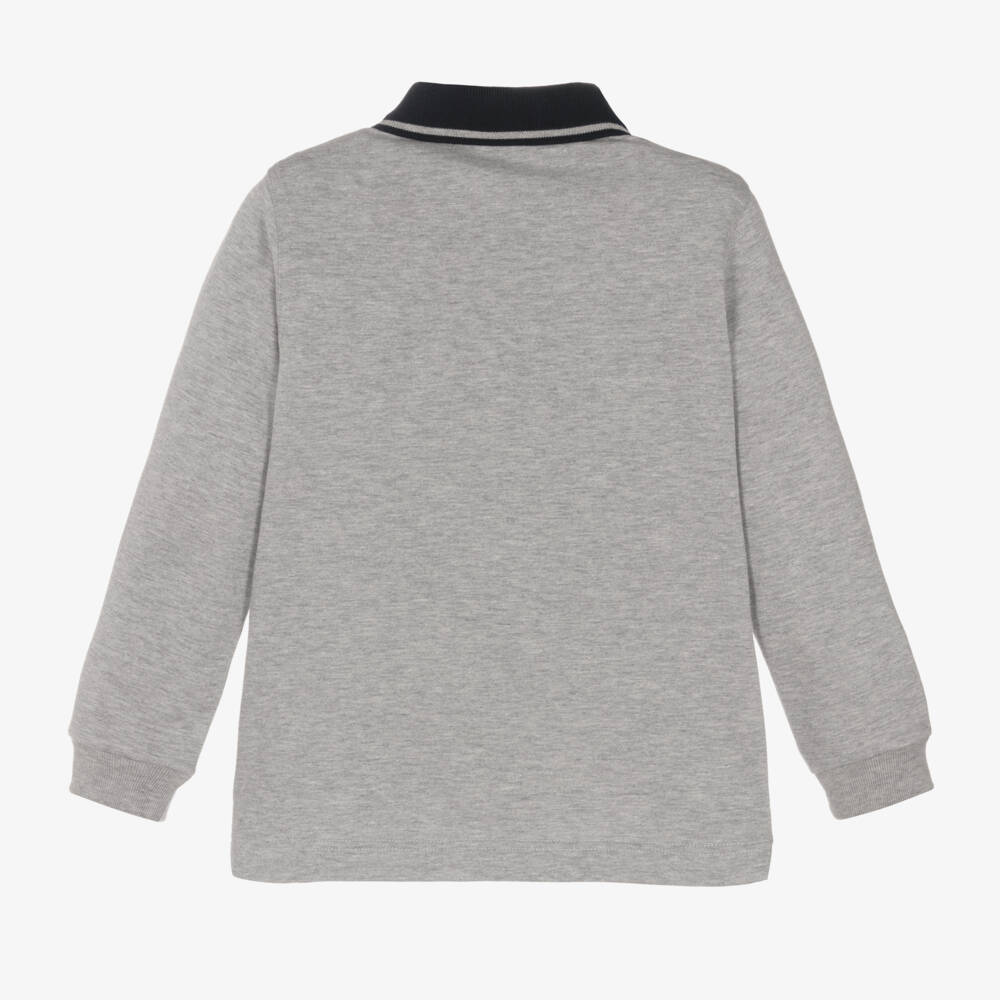 Il Gufo-Boys Long Sleeve Grey Polo | Childrensalon Outlet