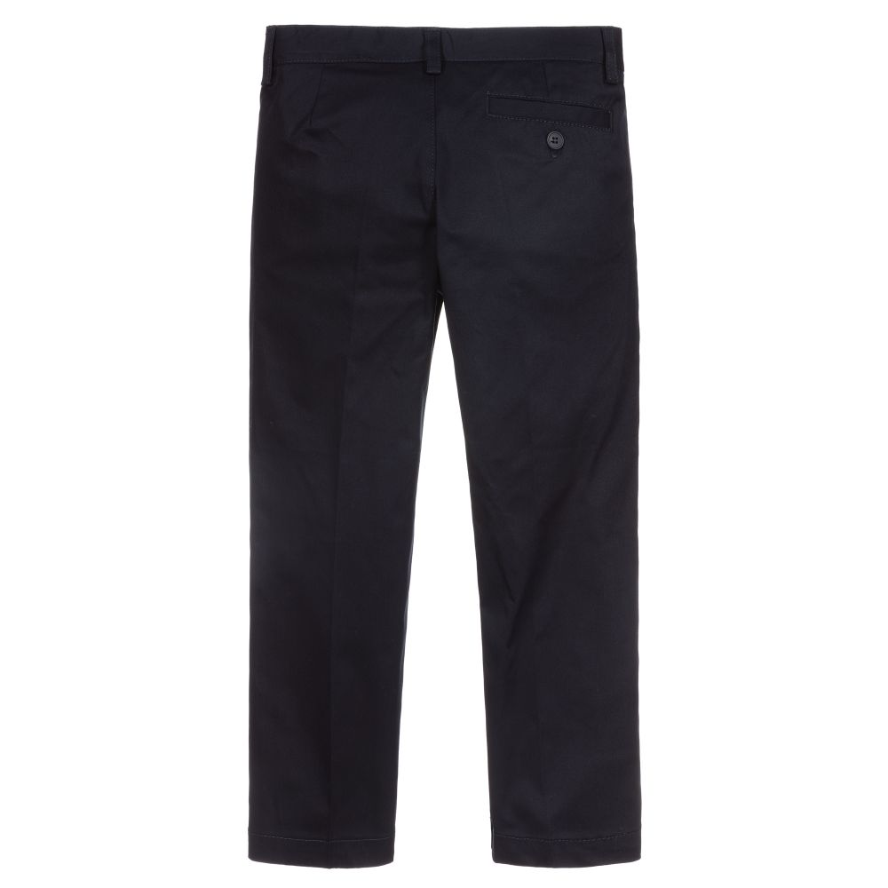 Il Gufo-Boys Navy Blue Chino Trousers | Childrensalon Outlet