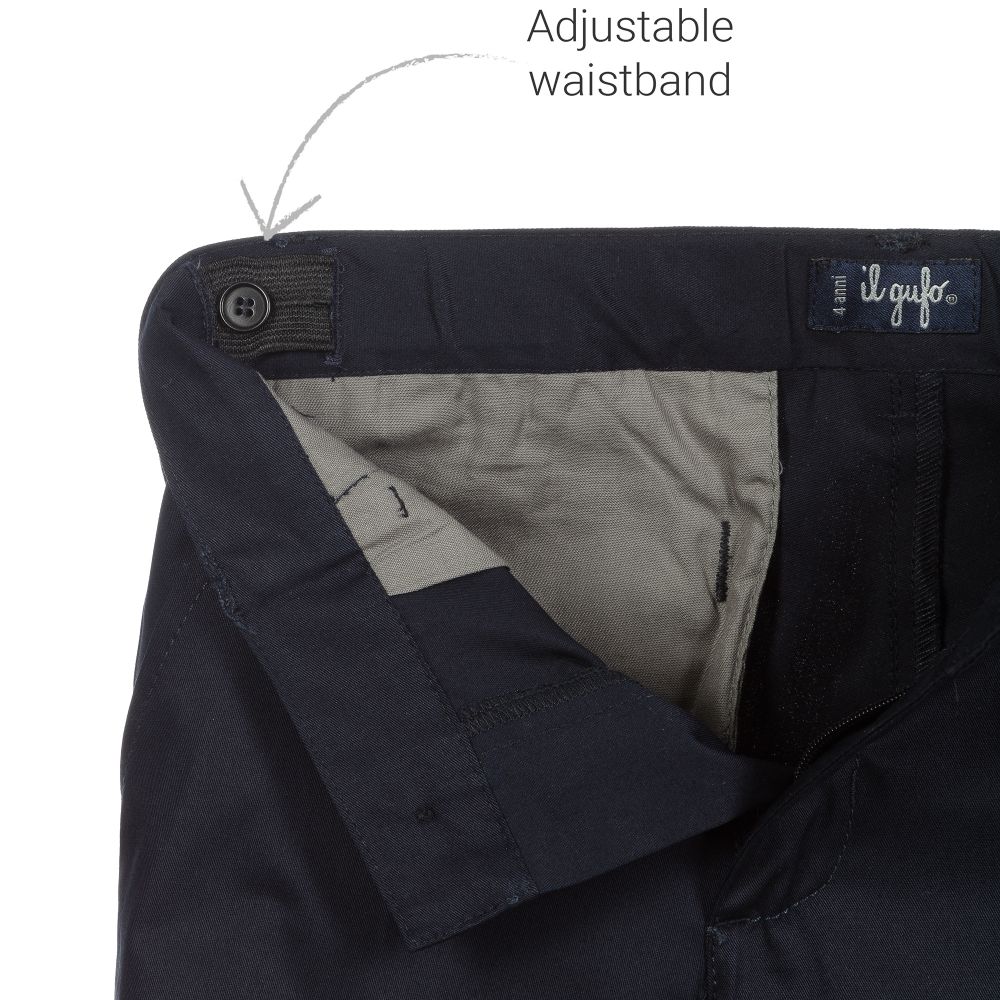 Il Gufo-Boys Navy Blue Chino Trousers | Childrensalon Outlet
