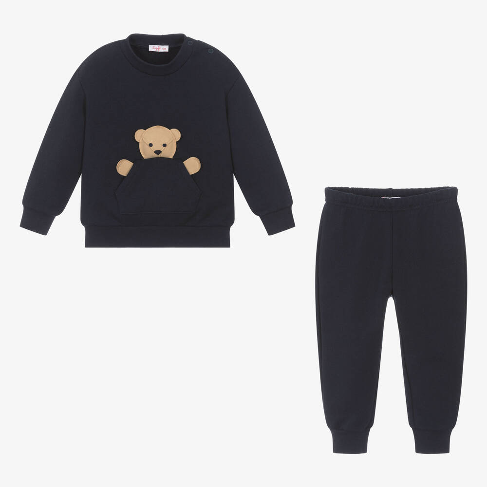 Il Gufo-بدلة رياضية أطفال ولادي قطن جيرسي لون كحلي | Childrensalon Outlet