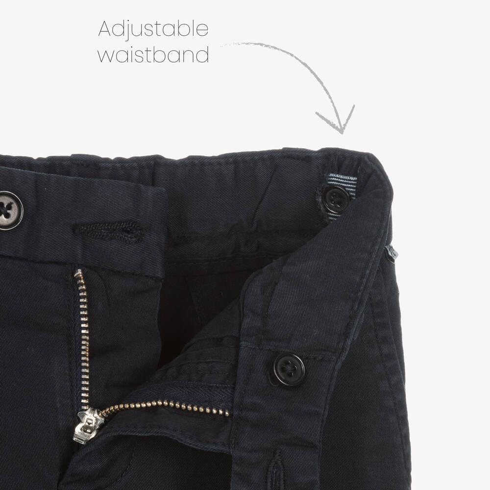 Il Gufo-Синие хлопковые шорты-бермуды | Childrensalon Outlet