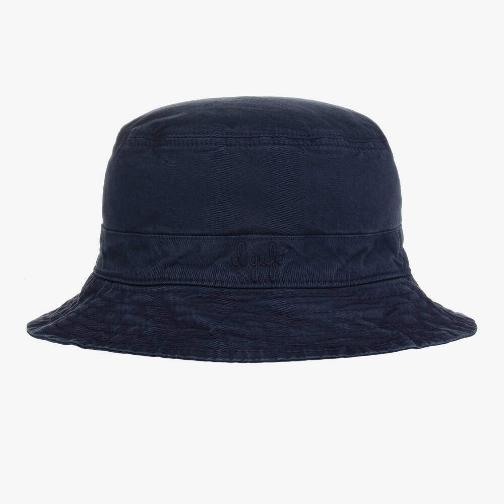 Il Gufo-Boys Navy Blue Cotton Bucket Hat | Childrensalon Outlet