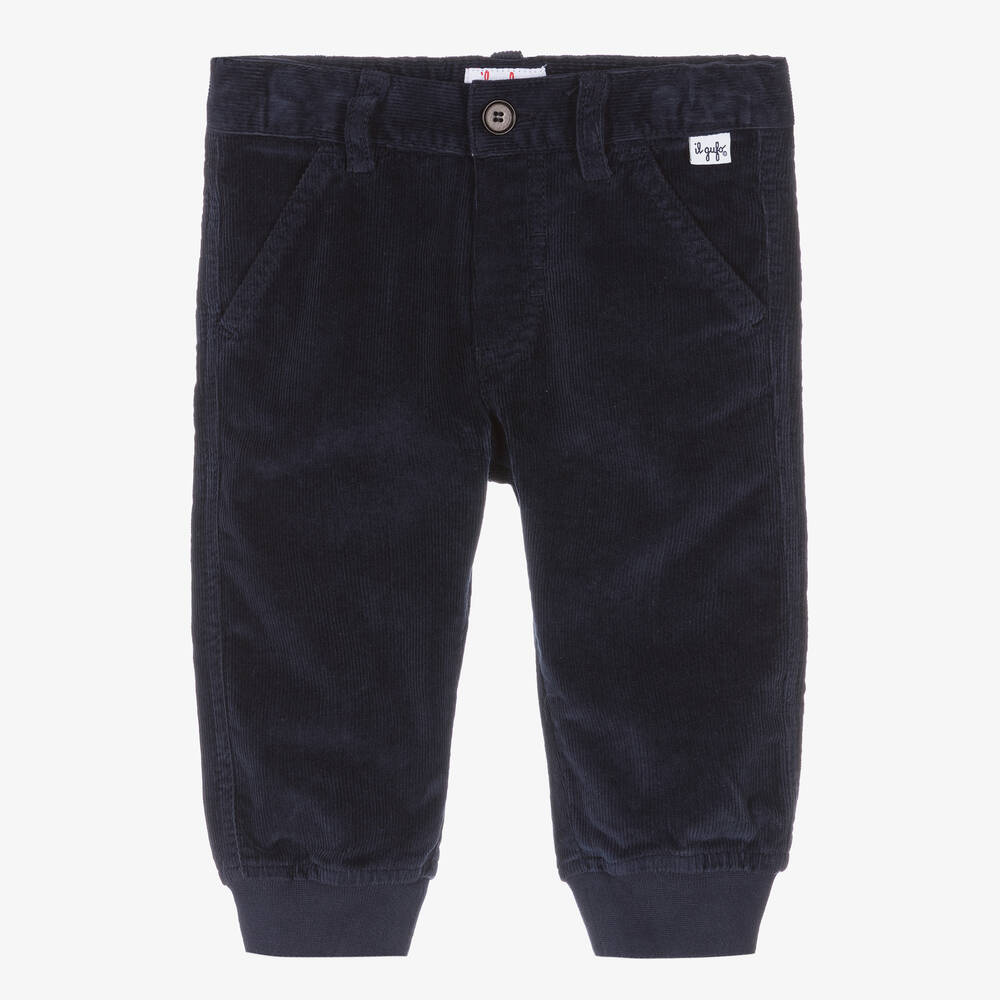 Il Gufo-Boys Navy Blue Cotton Corduroy Trousers | Childrensalon Outlet
