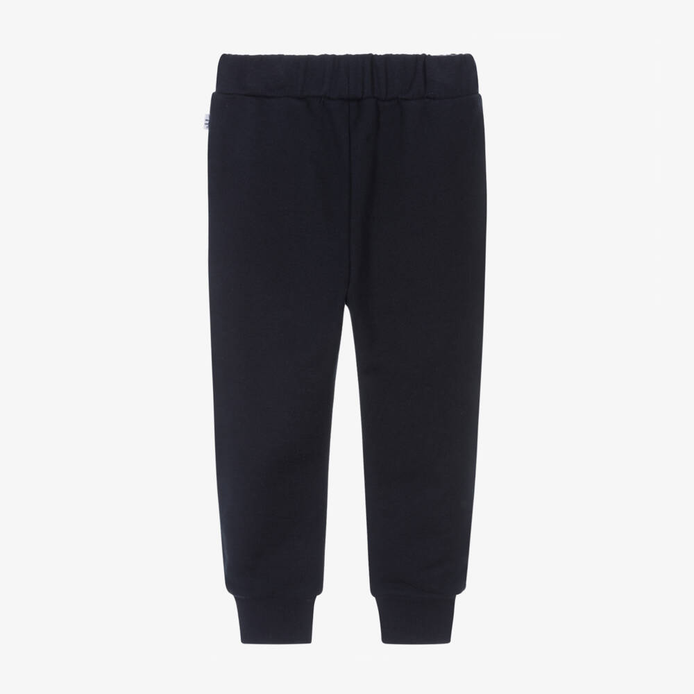 Il Gufo-Boys Navy Blue Cotton Jersey Joggers | Childrensalon Outlet